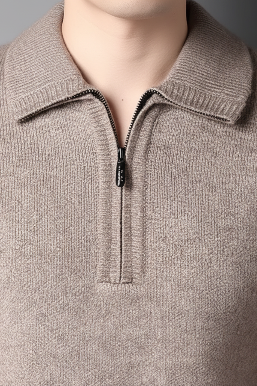 Men’s Wool Blend Quarter Zip Sweater