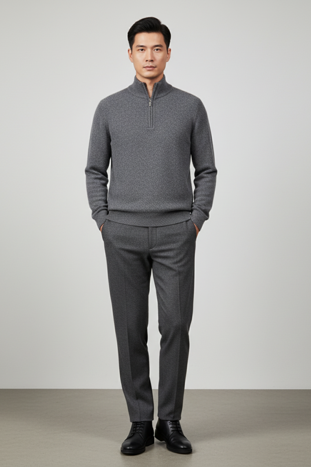 Men’s Wool Blend Quarter Zip Sweater