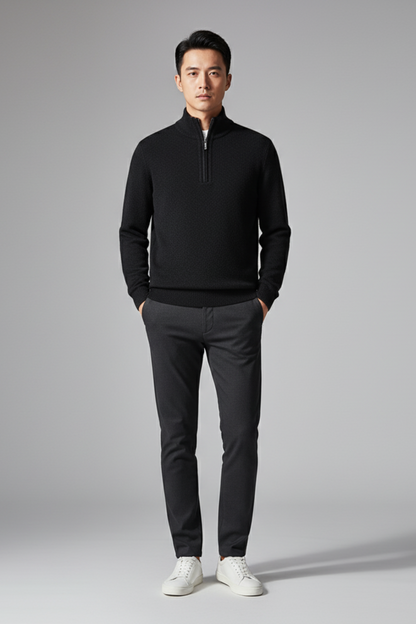 Men’s Wool Blend Quarter Zip Sweater