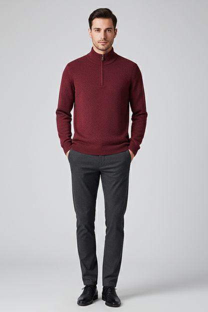 Men’s Wool Blend Quarter Zip Sweater
