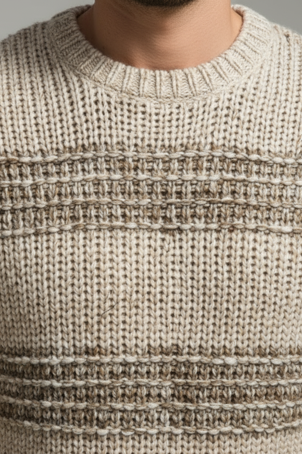 Men’s Chunky Striped Knit Sweater