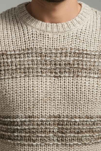 Men’s Chunky Striped Knit Sweater