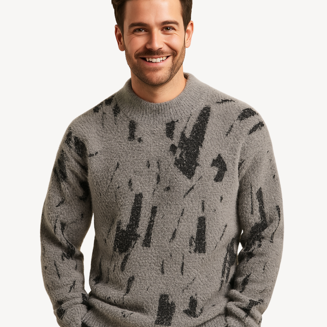 Men’s Abstract Textured Sweater