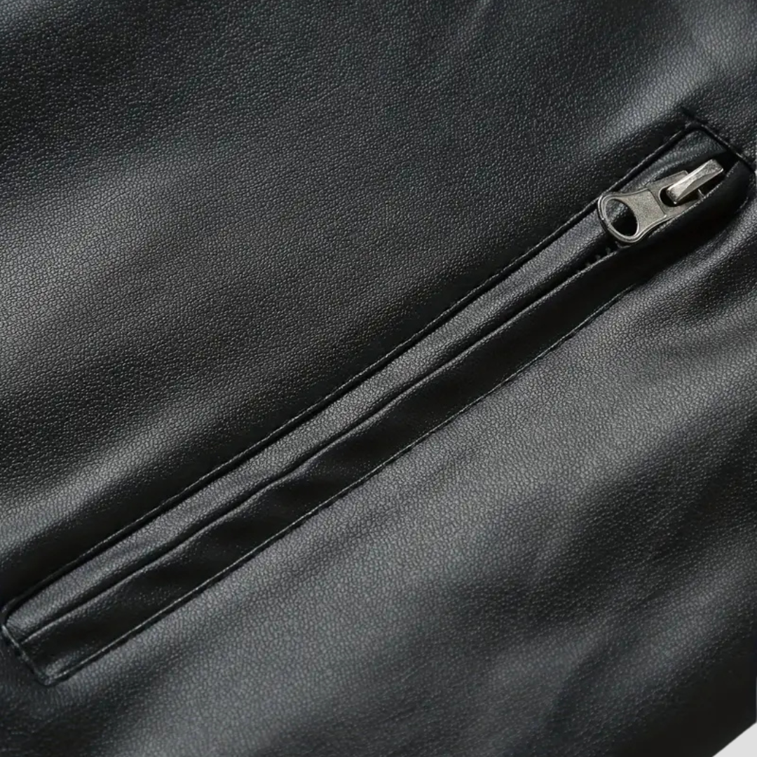 Men’s Fitted Leather Motorcycle Jacket