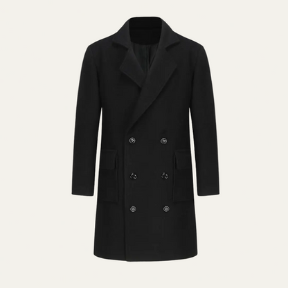 Men’s Double-Breasted Wool Long Coat