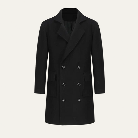 Men’s Double-Breasted Wool Long Coat