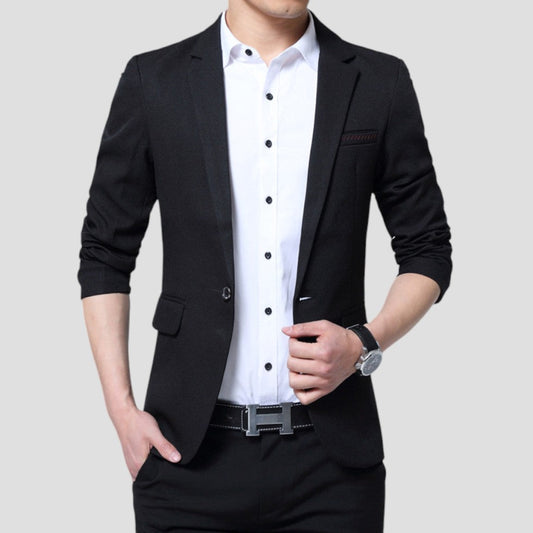 Men’s Single-Button Structured Blazer