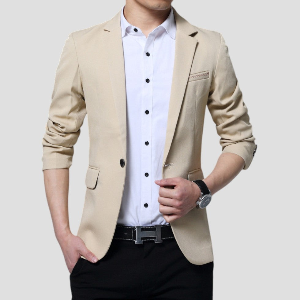 Men’s Single-Button Structured Blazer