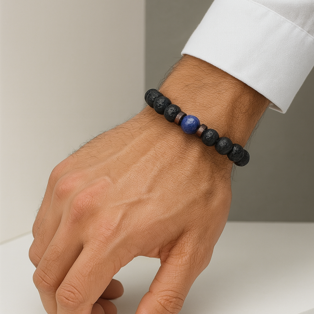 Natural Stone and Wooden Beaded Bracelet - BritishElegance