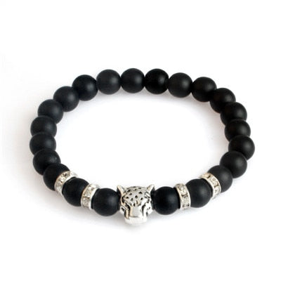 Men's Leather Animal Print Adjustable Bracelet