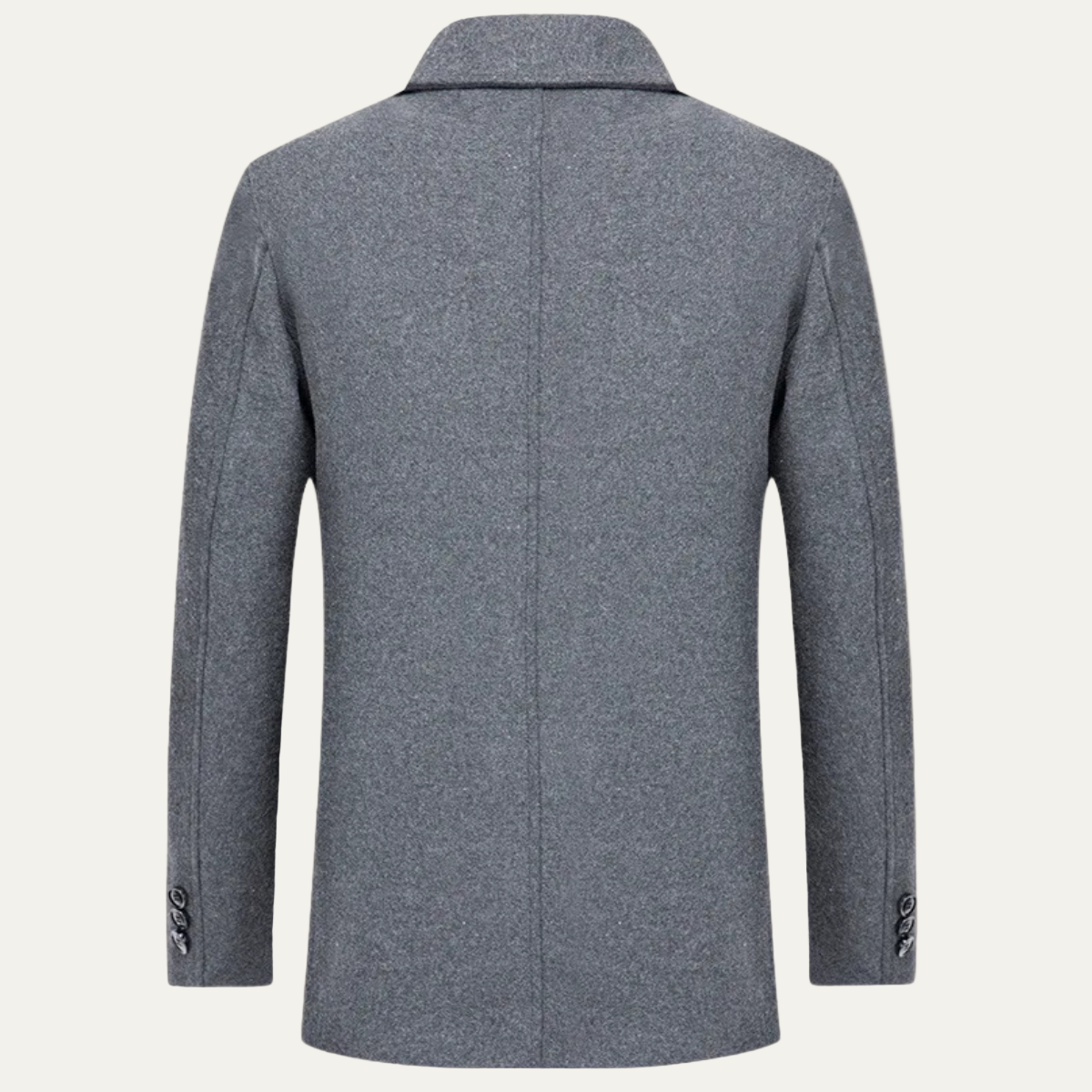 Men’s Wool-Blend Short Coat with Faux Fur Lining