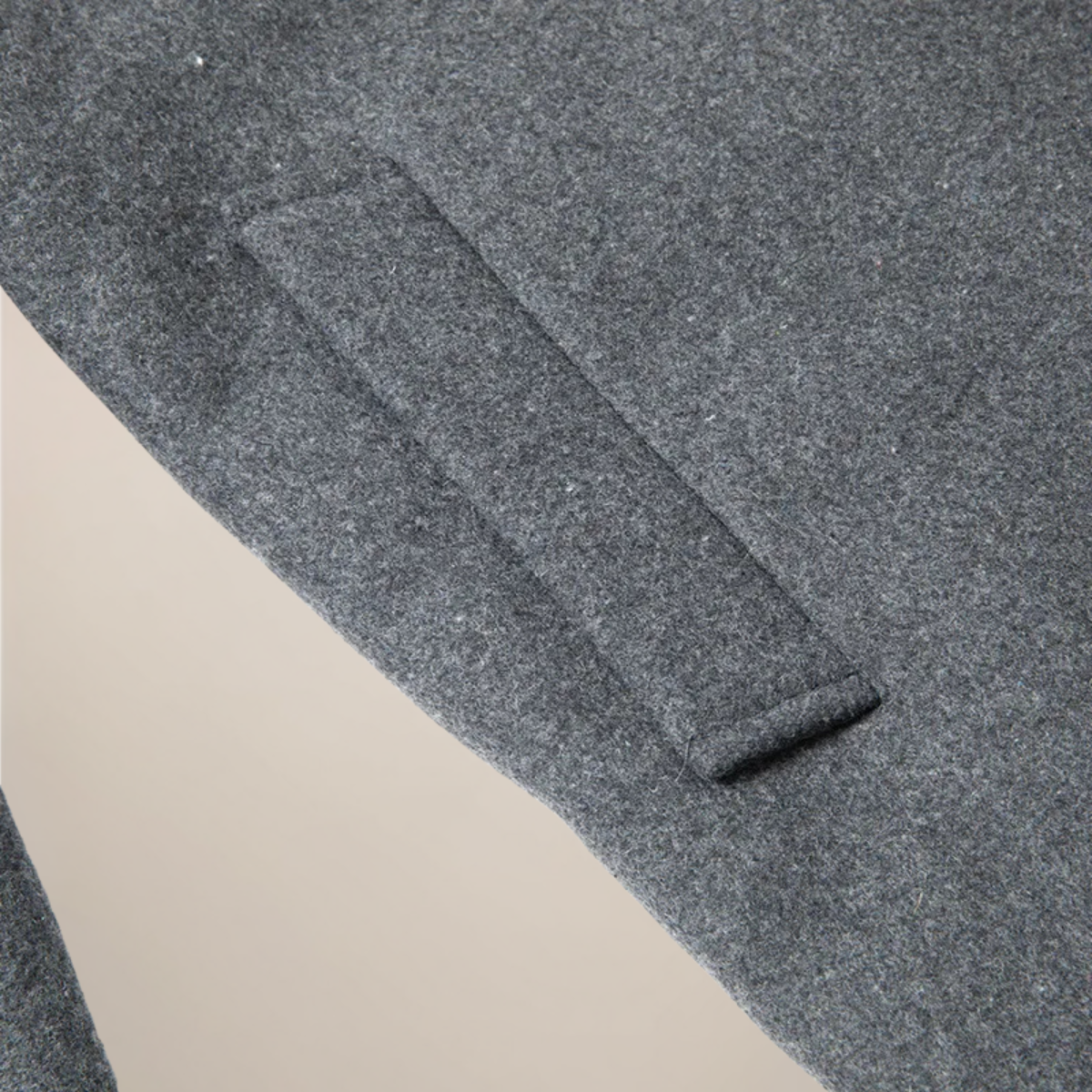 Men’s Wool-Blend Short Coat with Faux Fur Lining