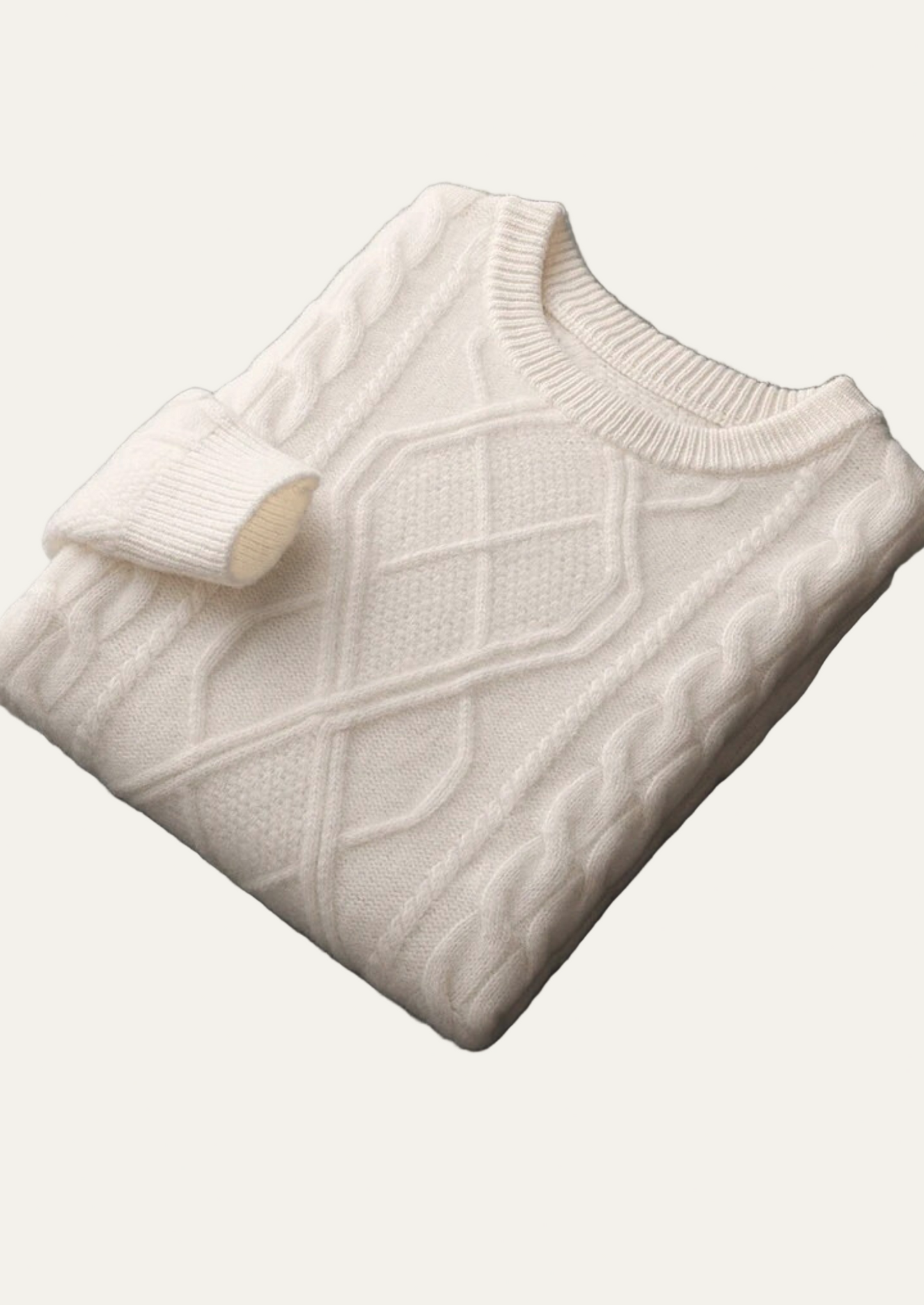 Men’s Warm Cable-Knit Crewneck Sweater