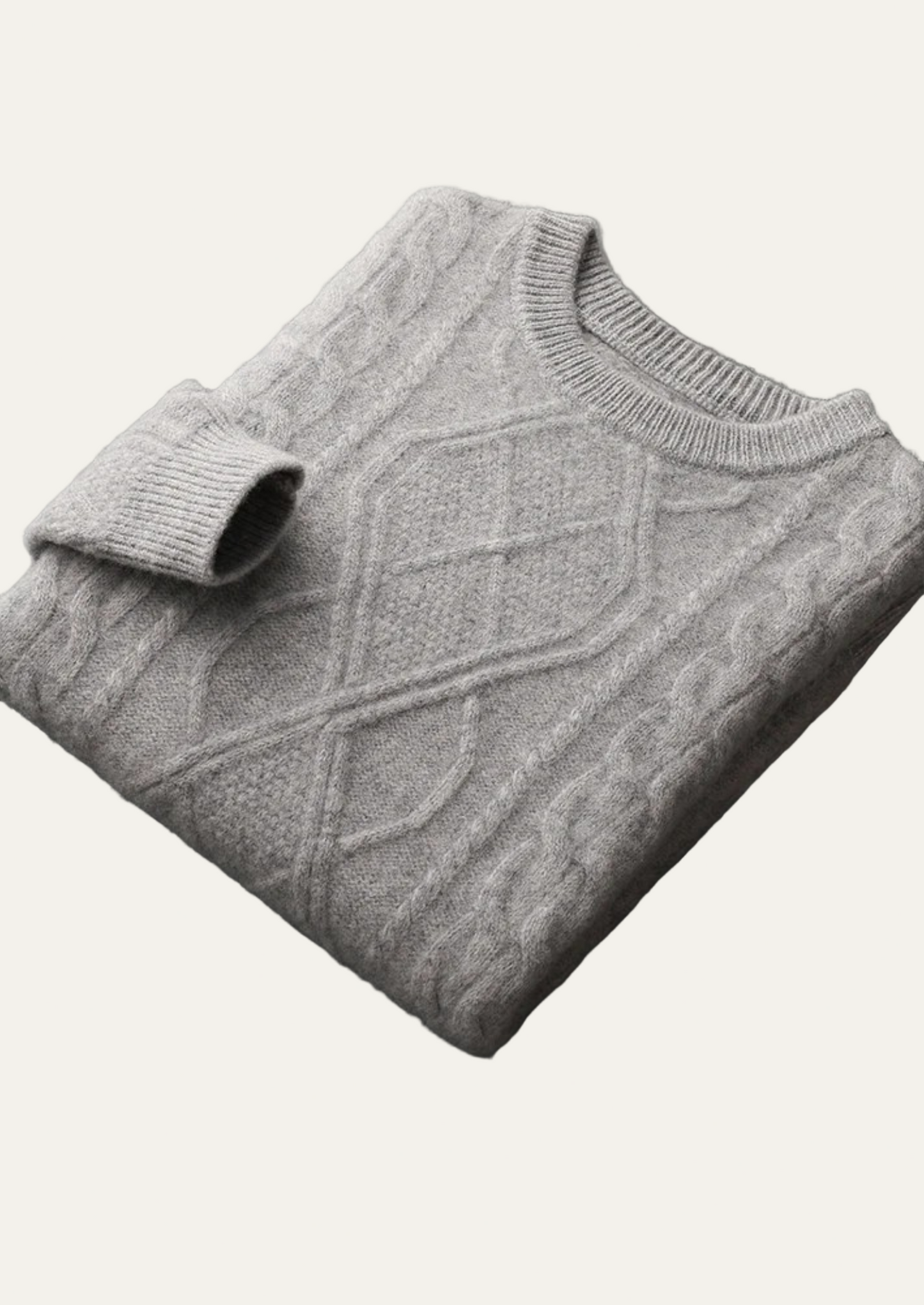 Men’s Warm Cable-Knit Crewneck Sweater