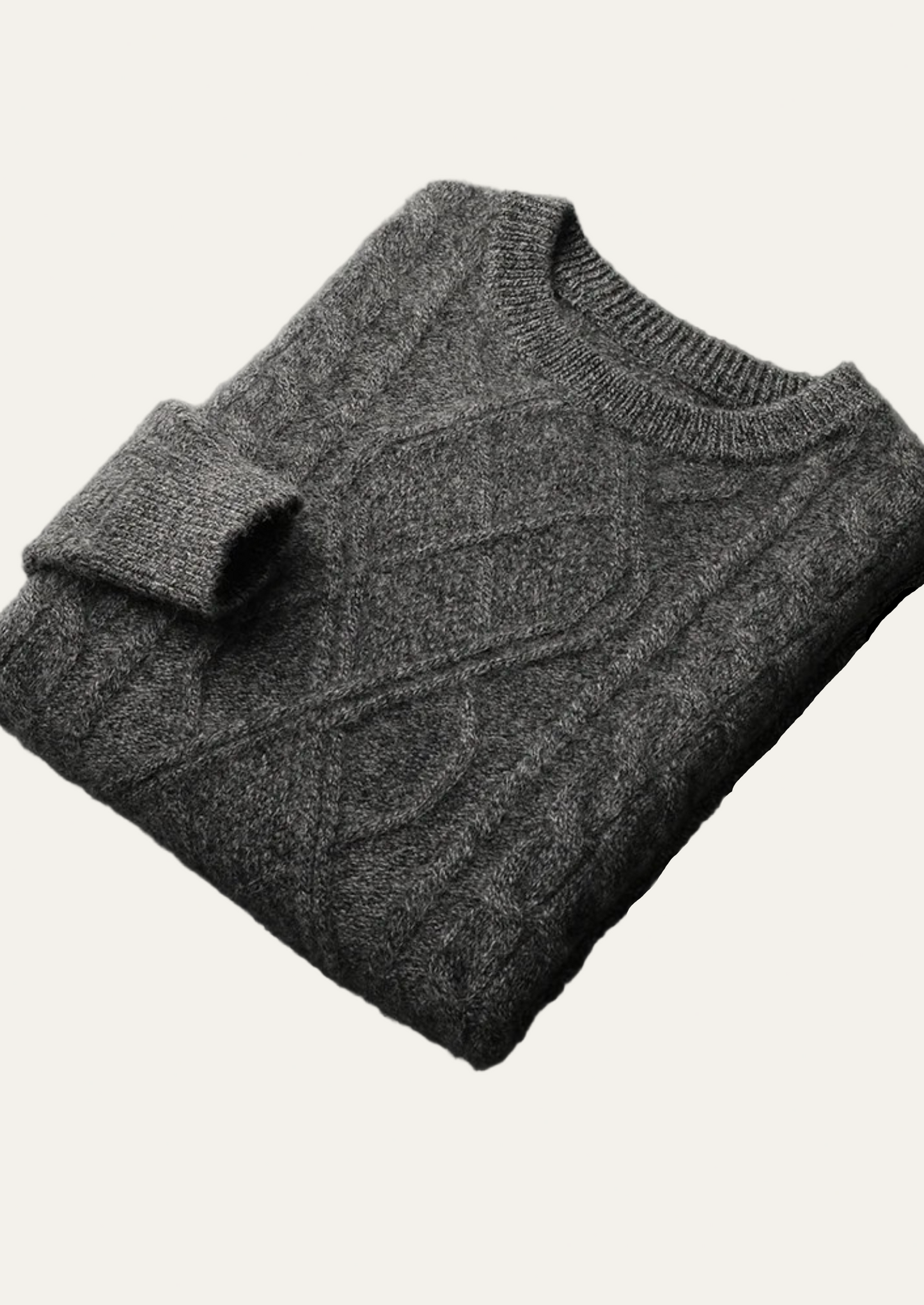 Men’s Warm Cable-Knit Crewneck Sweater