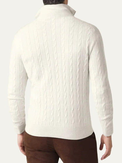 Men’s Cable-Knit Quarter-Zip Jumper