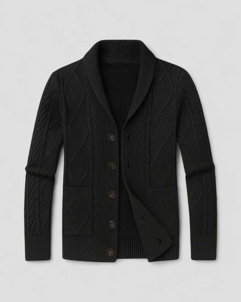 Men’s Cashmere Cable Knit Cardigan Sweater
