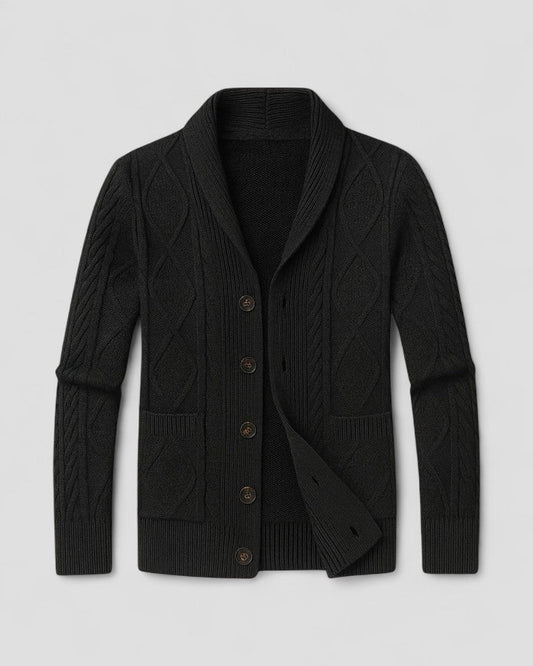 Men’s Cashmere Cable Knit Cardigan Sweater