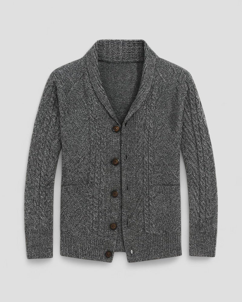 Men’s Cashmere Cable Knit Cardigan Sweater