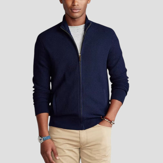 Men’s Textured Zip-Up Cardigan