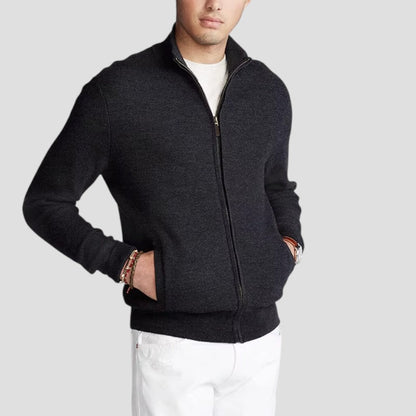 Men’s Textured Zip-Up Cardigan