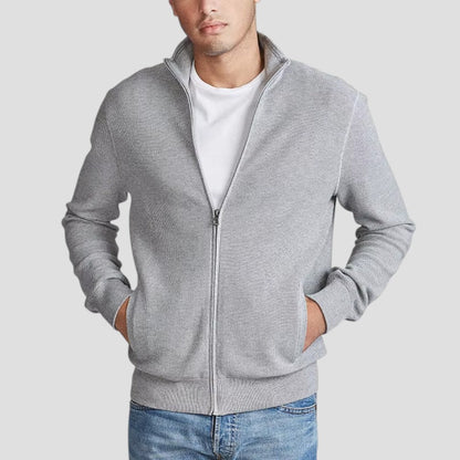 Men’s Textured Zip-Up Cardigan