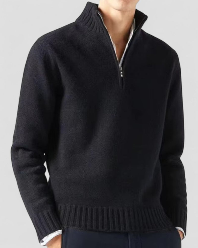 Men’s Polished Zip-Neck Sweater