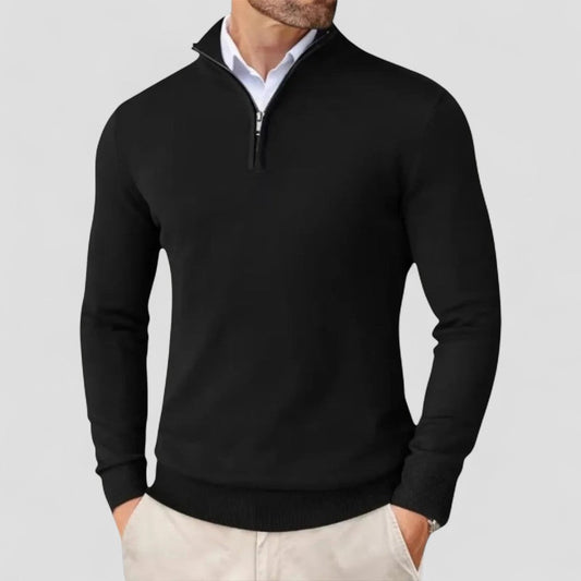 Men’s Stand Collar Quarter-Zip Sweater