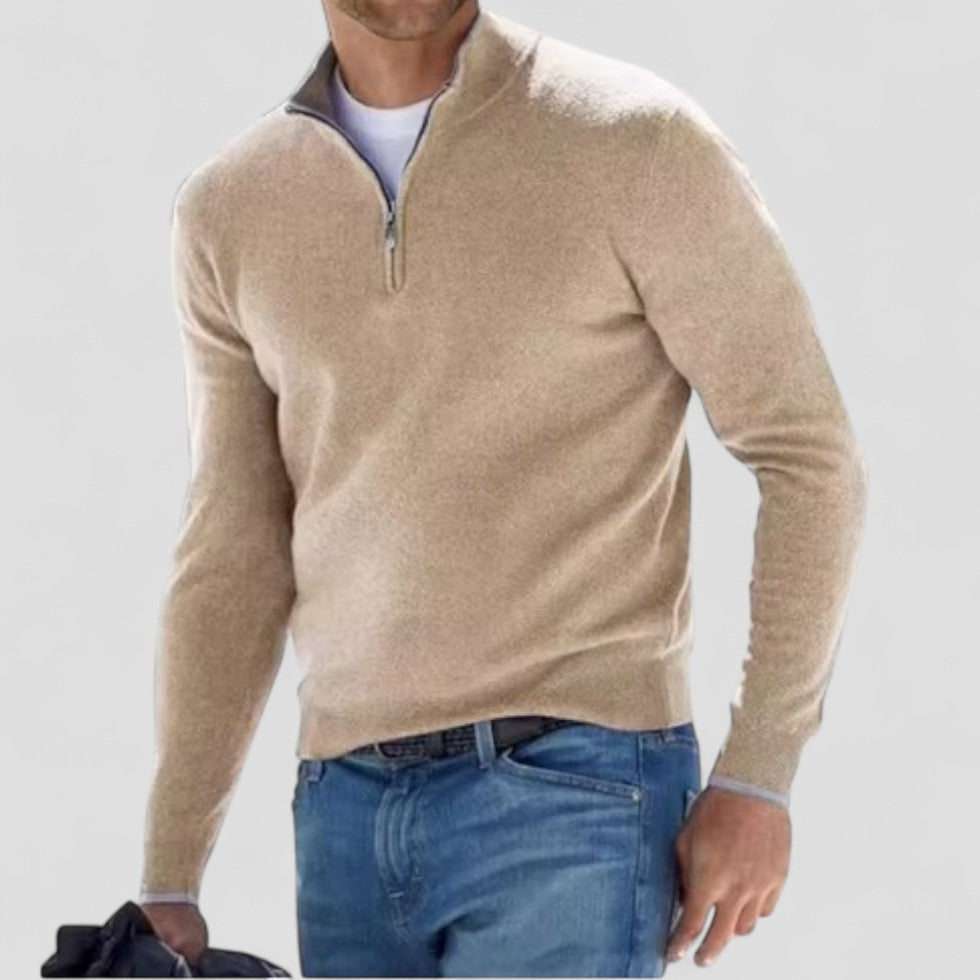 Men’s Half-Zip Sporty Pullover Sweater