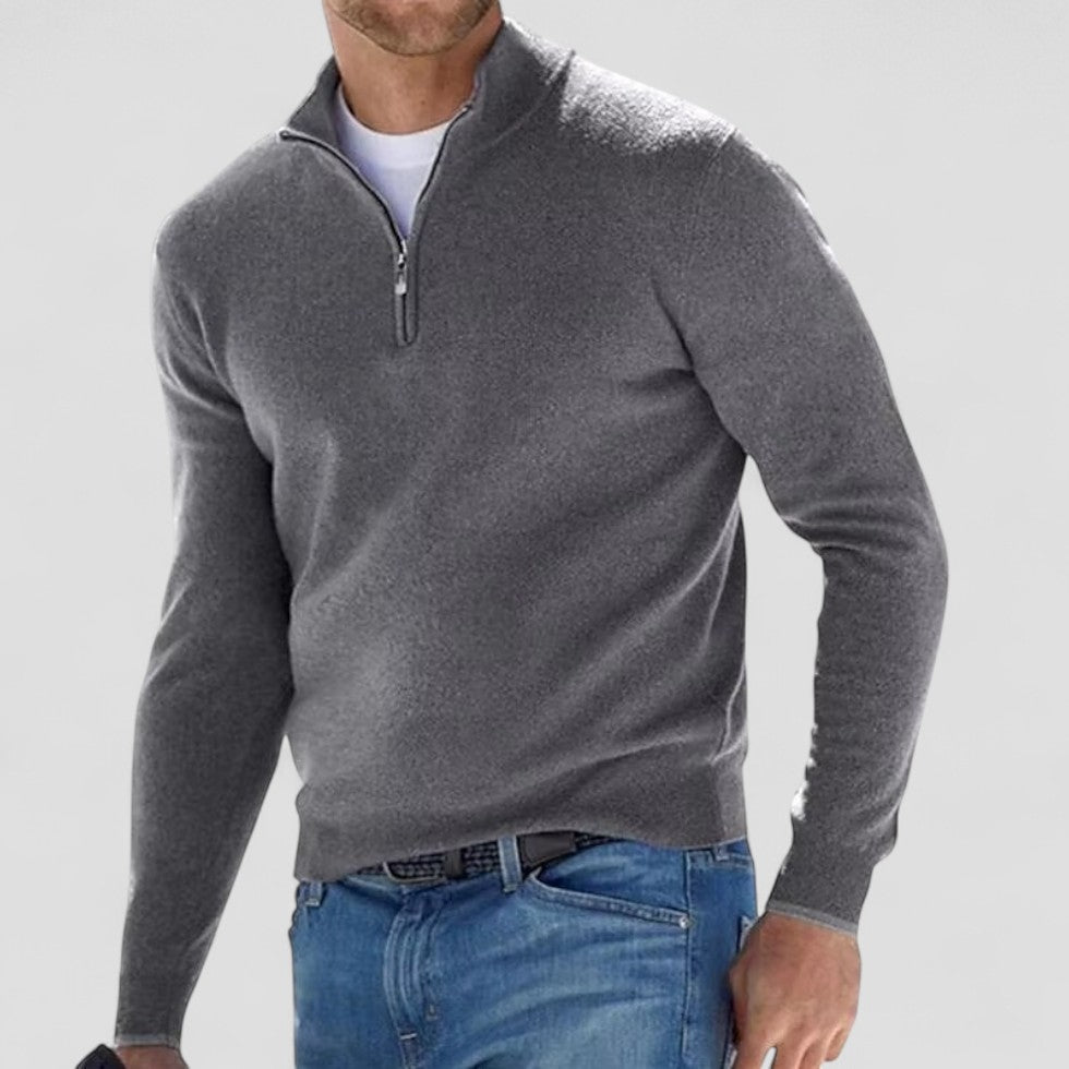 Men’s Half-Zip Sporty Pullover Sweater