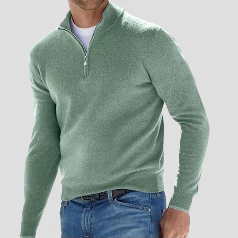 Men’s Half-Zip Sporty Pullover Sweater