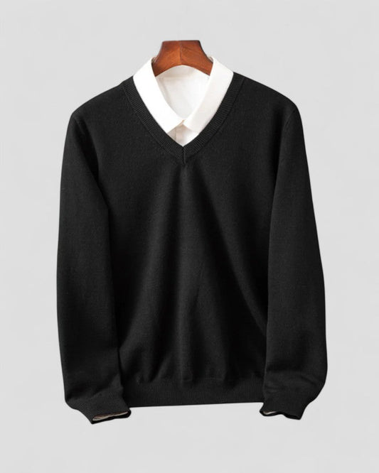 Men’s Classic V-Neck Layered Sweater