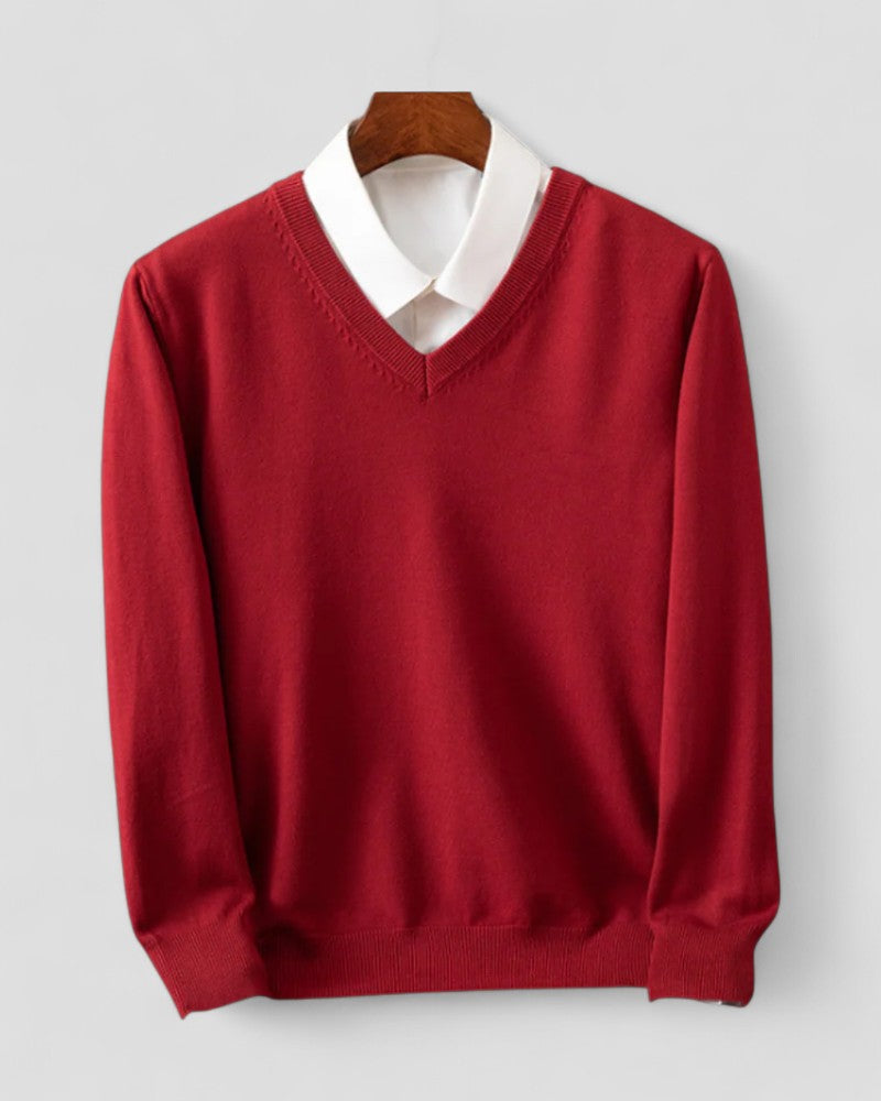 Men’s Classic V-Neck Layered Sweater