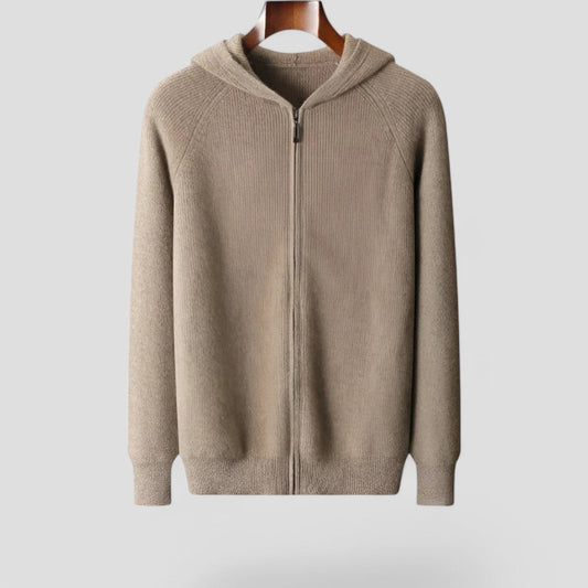 Men’s Textured Knit Zip Hoodie