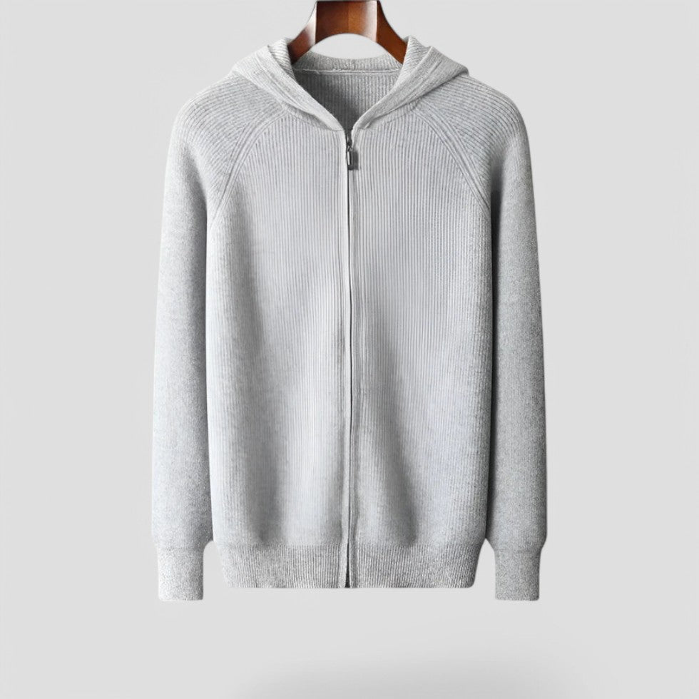 Men’s Textured Knit Zip Hoodie