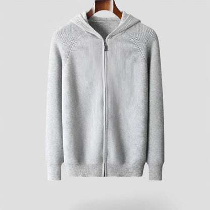 Men’s Textured Knit Zip Hoodie