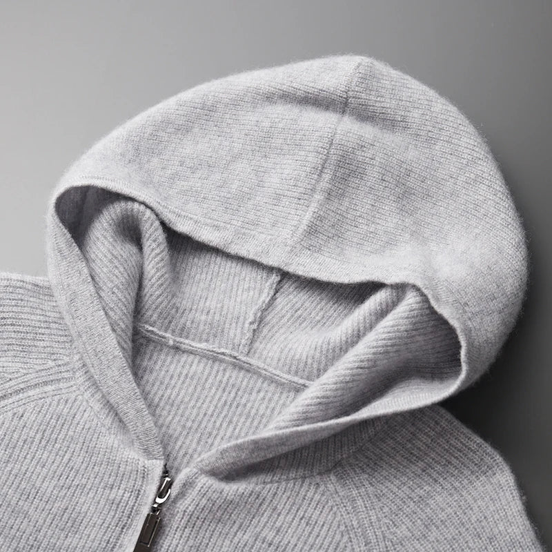 Men’s Textured Knit Zip Hoodie