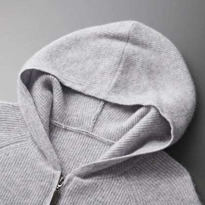 Men’s Textured Knit Zip Hoodie