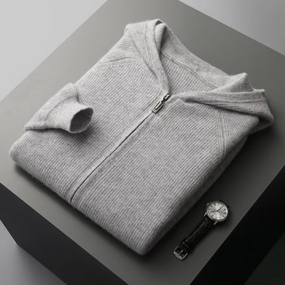 Men’s Textured Knit Zip Hoodie
