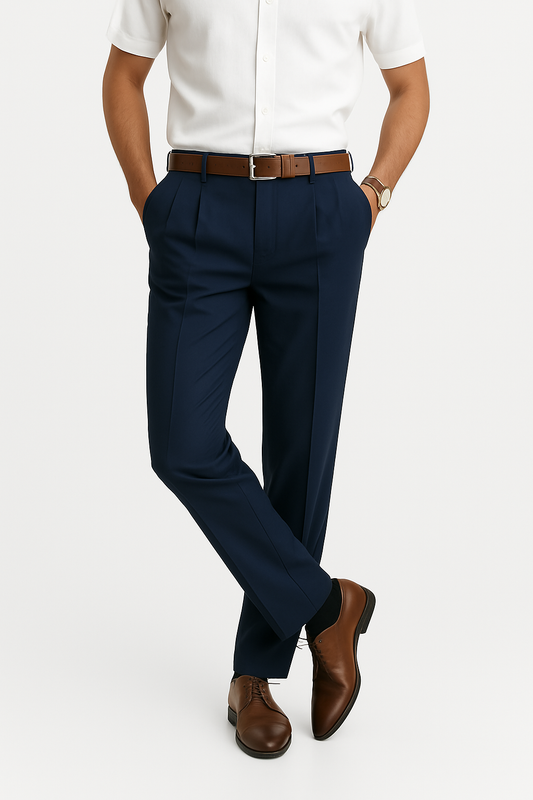Men’s Classic Single-Pleat Tailored Trousers