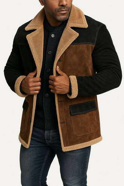 Men’s Patchwork Suede Jacket