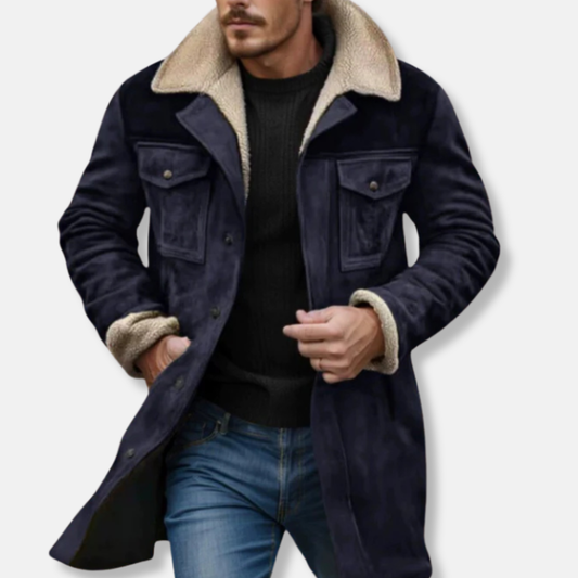 Men’s Shearling Trimmed Utility Coat
