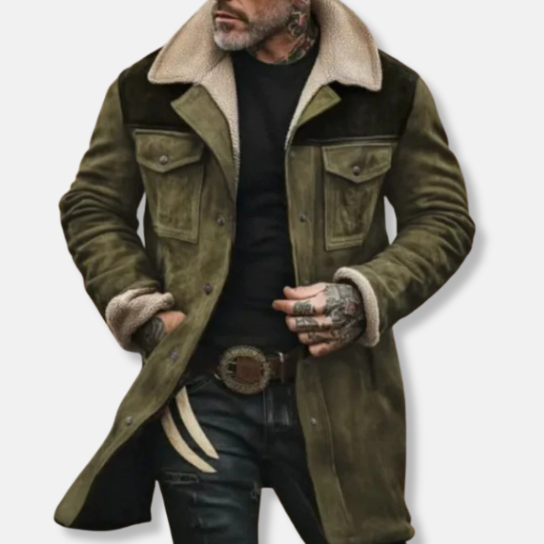 Men’s Shearling Trimmed Utility Coat