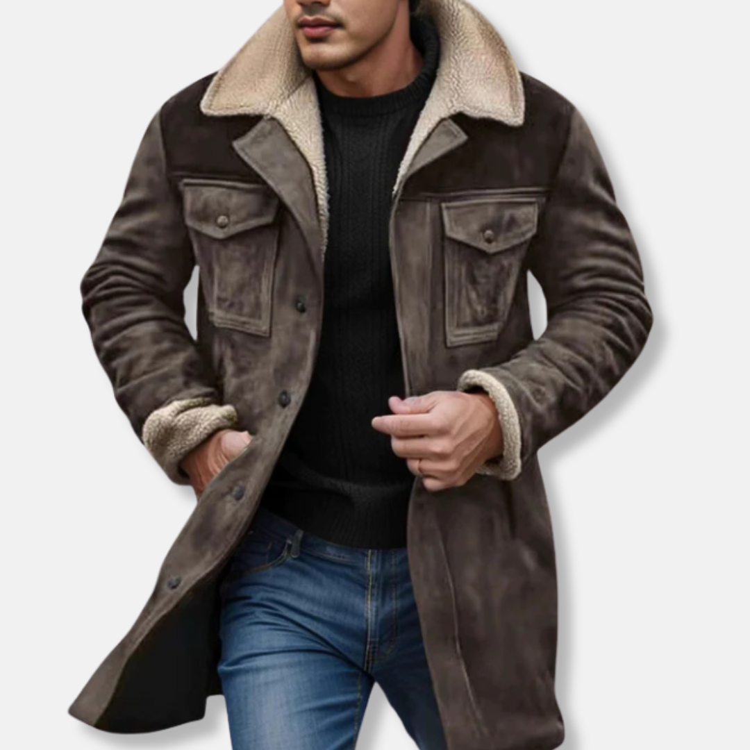 Men’s Shearling Trimmed Utility Coat