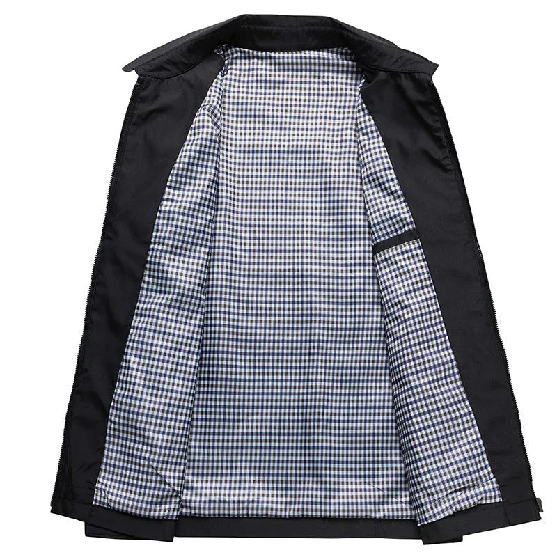 Men’s Lightweight Check-Lined Harrington Jacket
