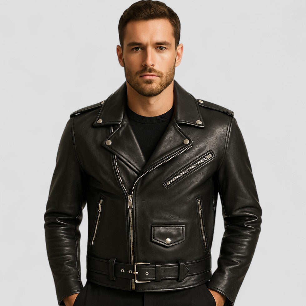 Men’s Classic Leather Moto Jacket