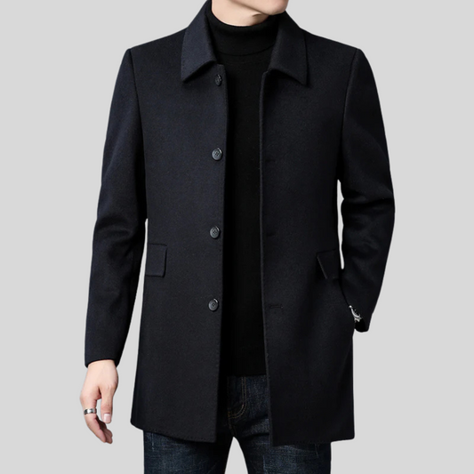Men’s Classic Button-Front Short Casual Coat