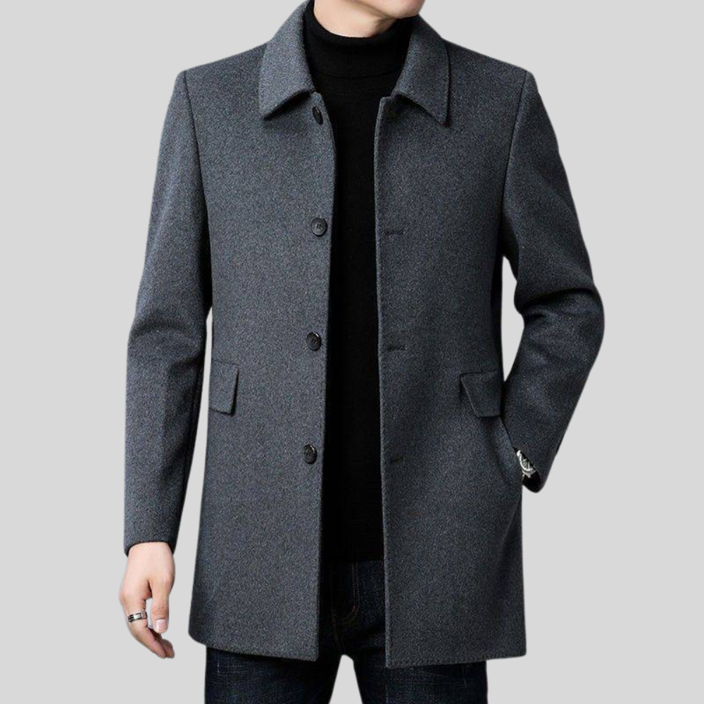 Men’s Classic Button-Front Short Casual Coat