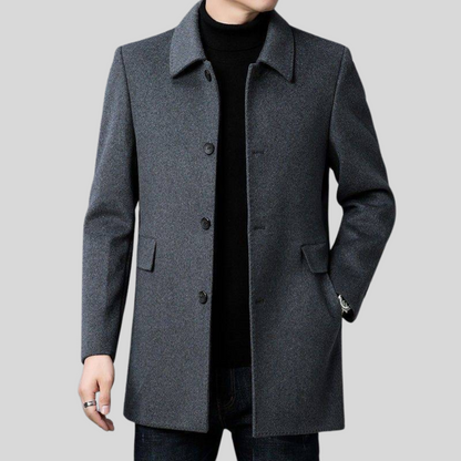 Men’s Classic Button-Front Short Casual Coat
