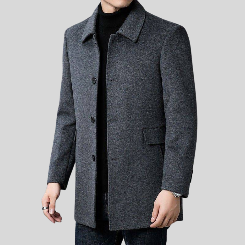 Men’s Classic Button-Front Short Casual Coat